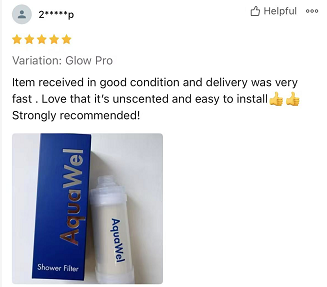 AquaWel customer review from Shopee